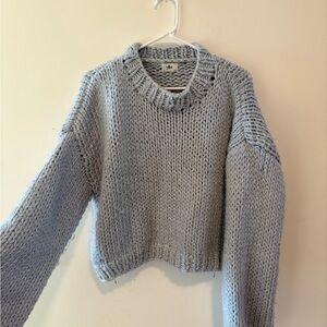 Elegant Light Blue Knit Sweater